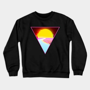 Glitched Synthwave Sunset Crewneck Sweatshirt